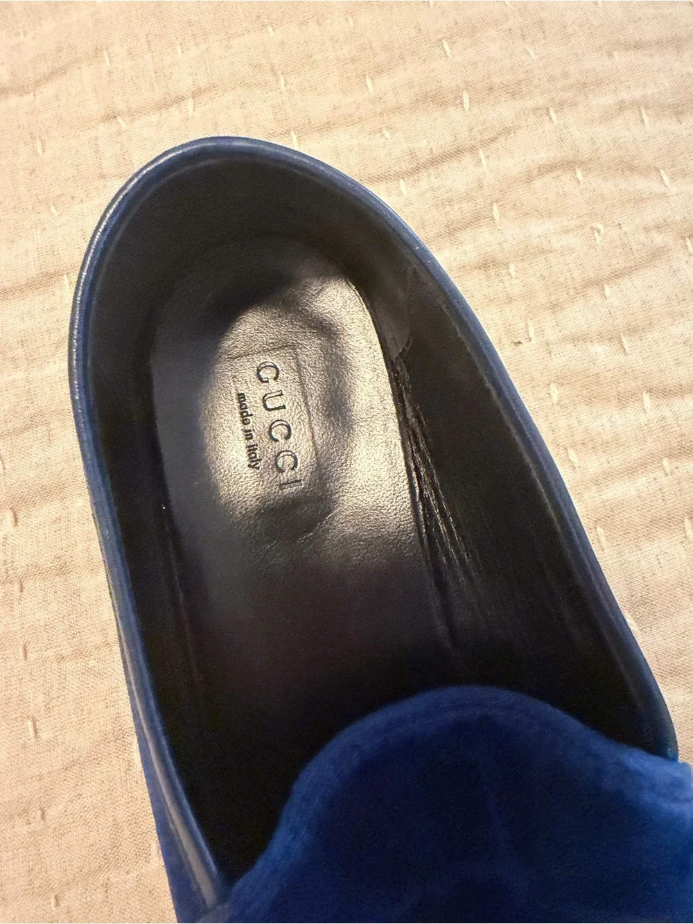 Gucci Blue Velvet Horsebit Loafers - Picture 8 of 8